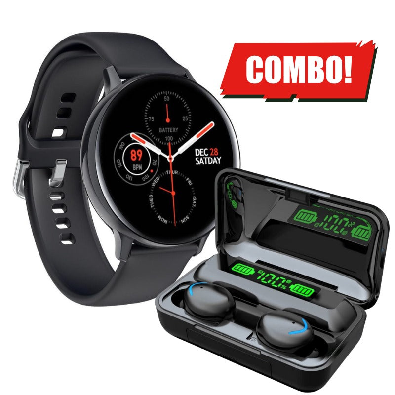 Smart Watch AT-2 + Auriculares Bluetooth F9-5 TWS